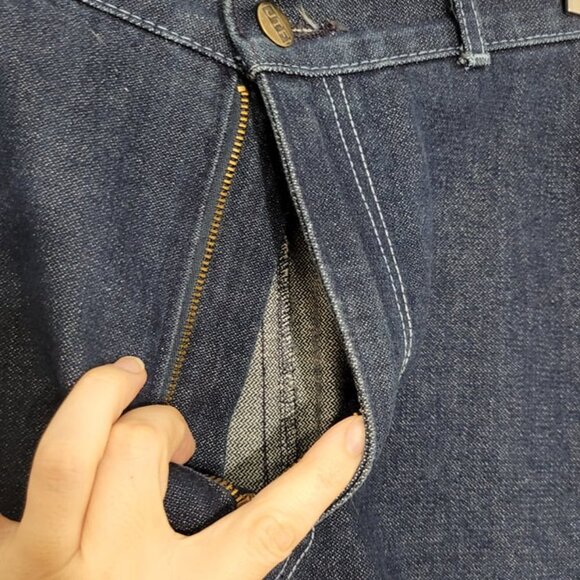 JTF Vintage Blue Dark Wash Denim 90s Jean Skirt Cotton Blend Pockets Belt Loops - Picture 7 of 13